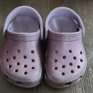 Purple Water Shoes with Perforated Design and Heel Strap